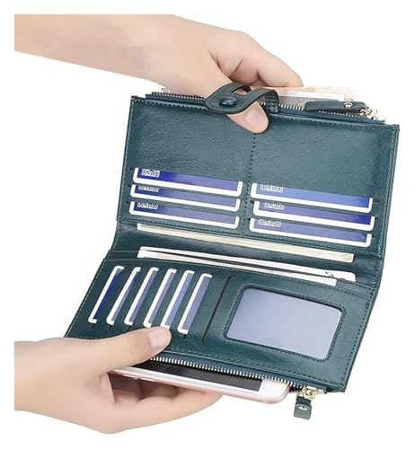 Card Bag,wallet, Card Bag,Fashion Women Wallets Long Leather Card Holder Female Clutch Purse Snap Zipper Wallet for Women(Blue)3