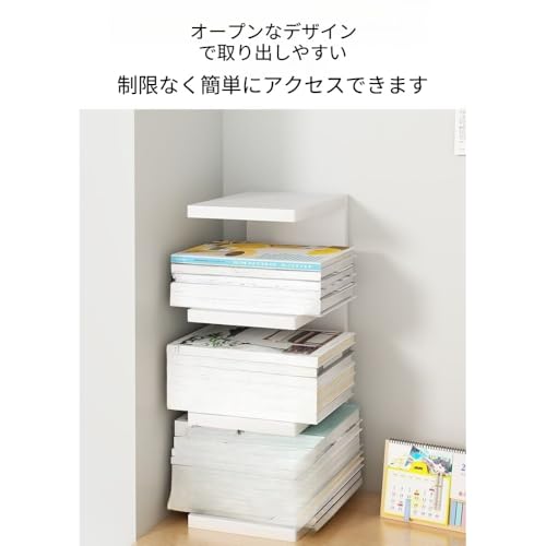 縦型 NAIGU 本棚省スペース段積み収納小物デスクトップコーナー利用適合 (ブラック,4段（15×20×56cm）) [5]