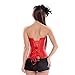 Senchanting Plus Size Women Overbust Boned Lace-up Satin Corset Bustier Top (Red), waist-34