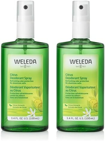 Weleda - Desodorante en Spray Citrus, Neutraliza los Olores Corporales Desagradables, 24 Horas de Protección, Unisex, 100% Natural, Sin Sales de Aluminio, con Aroma Cítrico Refrescante, Vegano -100 ml