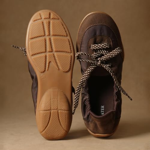 Image of Theater Kai Casual Sneakers in Suede for Women | Stylish Flat Lace-Up Shoes | Lightweight Comfortable Footwear with Cushioned Insole