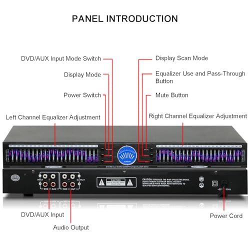 Égaliseur graphique stéréo audio double canal 22 bandes pour studio HiFi - 6