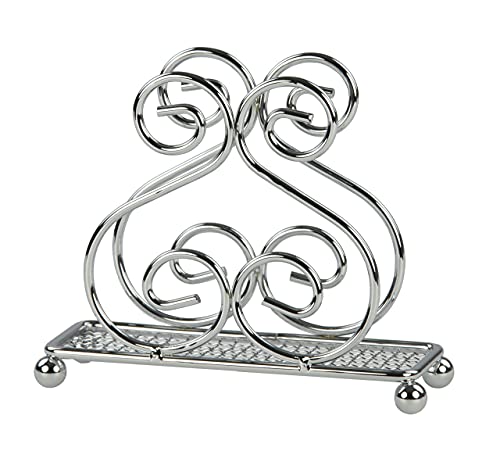 ❤ Crazy Deals Home Basics Scroll Collection Steel Napkin Holder, Freestanding Tissue Dispenser Organizer for Kitchen Countertop, Durable, Sturdy, Home Décor, Chrome