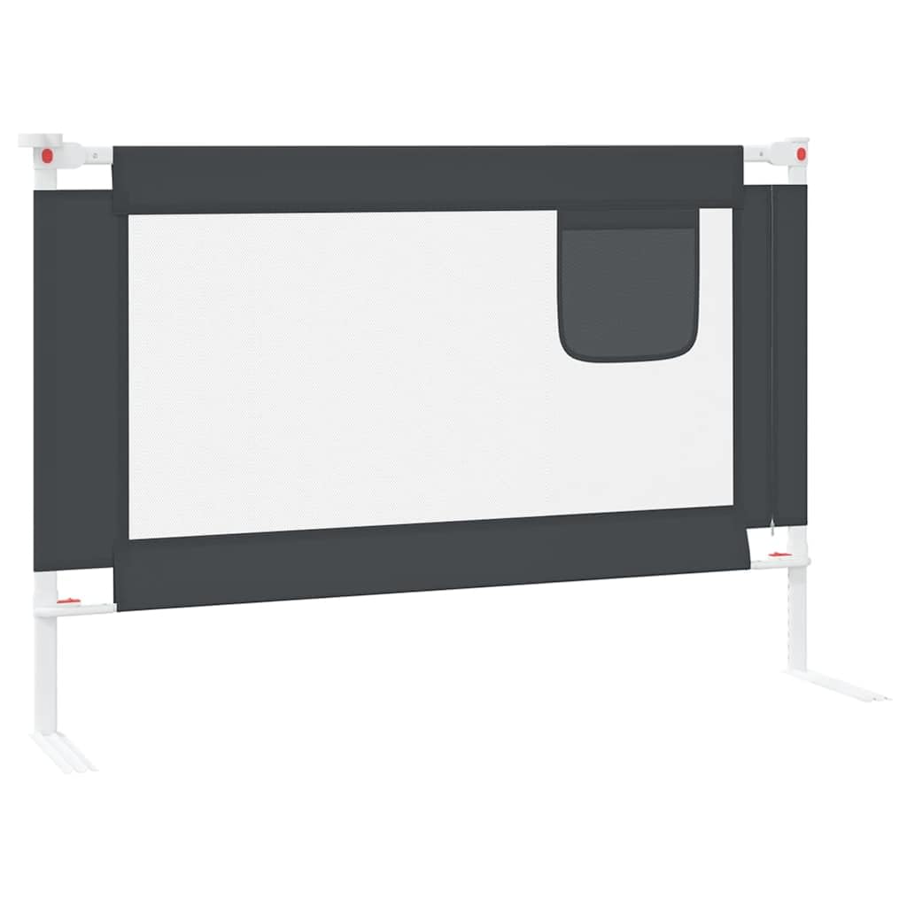 Barrera de protección para niños pequeños, gris oscuro, 100 x 25 cm, tela con ajuste de altura, plegable, para cuna, cama de bebé, cama de padres, seguridad y protección contra caídas al