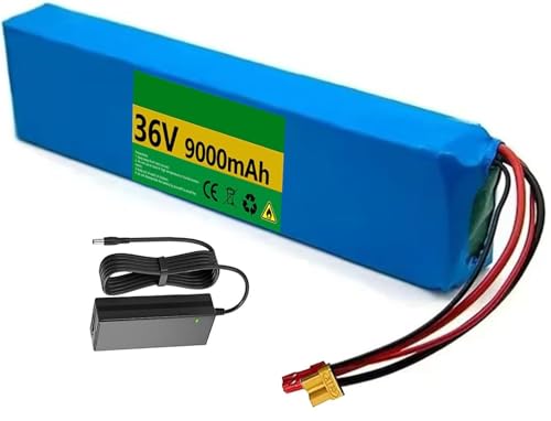 36V 9Ah Ebike Batterie, 36V 9Ah Elektroroller-Akku 36V 9AH Elektrofahrrad Batterie 36V Roller-Akku eingebauter BMS wasserdichter PVC-Akku für 100W ~350W Motor Mit Ladegerät 36V 9Ah,XT60+DC