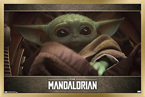 Poster Star Wars Le Mandalorian encadré doré cadeau idéal fan