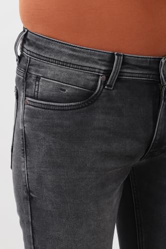 Image of Peter England Men's Slim Tapered Jeans | Denim | Premium | Modern Fit