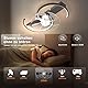 Leise Deckenventilator Mit Beleuchtung,LED 47W Dimmbar Lampe Mit Ventilator Mit Fernbedienung,Reversibel 6 Geschwindigkeiten Deckenventilator Mit Licht Für Schlafzimmer,Wohnzimmer,Schwarz 50cm