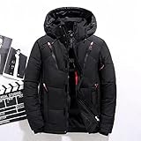 SDCVRE Chaqueta de Plumas Mens Down Jacket Fashion Personality Zipper Pocket Winter Mens Jackets and Coats Thick Warm Hooded Loose Down Jacket,Black,4XL