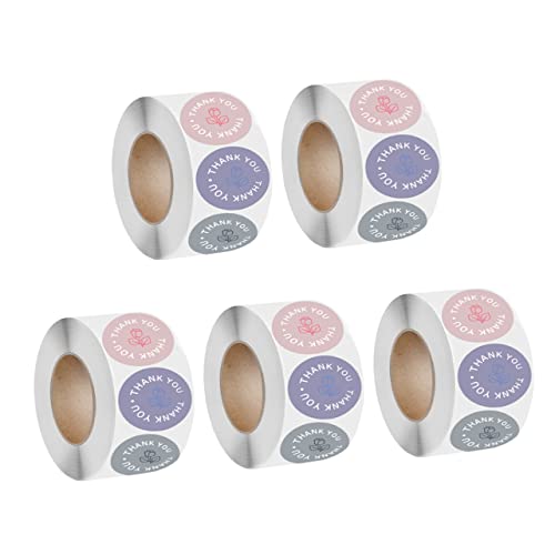 Veemoon 5 Rollen Danke Aufkleber Rosendesign
