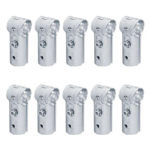 Kueohse 10 Juegos de Conectores de Abrazaderas en T para Tubos Redondos de 1 Pulgada, Abrazaderas en T para Cercas de Alambre de Cadena, Acero Al Carbono.