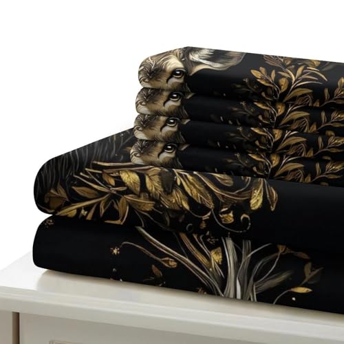 Parure de lit double en microfibre résistante, housse de couette forêt 3D hypoallergique