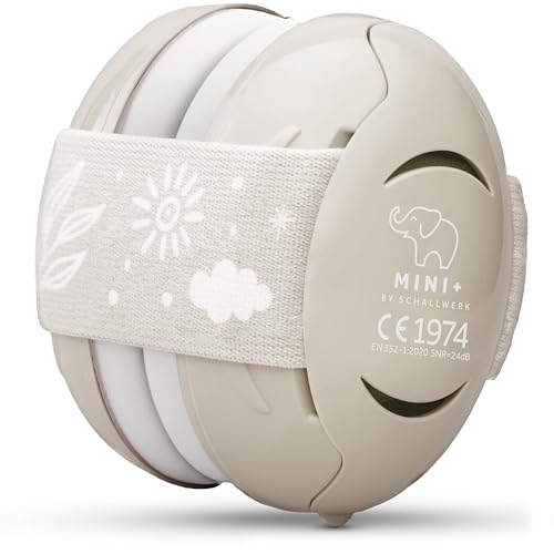 Schallwerk ® Mini+ (Sandy Beige) Gehörschutz Baby & Kinder – Lärmschutz Kopfhörer für Kleinkinder – Hochwertige Ohrenschützer & Hörschutz speziell für Babys