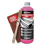 Veddelholzer Premium 500 ml gel convertitore di ruggine con panno abrasivo e pennello. Sbloccante antiruggine, protettivo antiruggine, rimozione antiruggine per metallo, auto, moto, bicicletta ecc