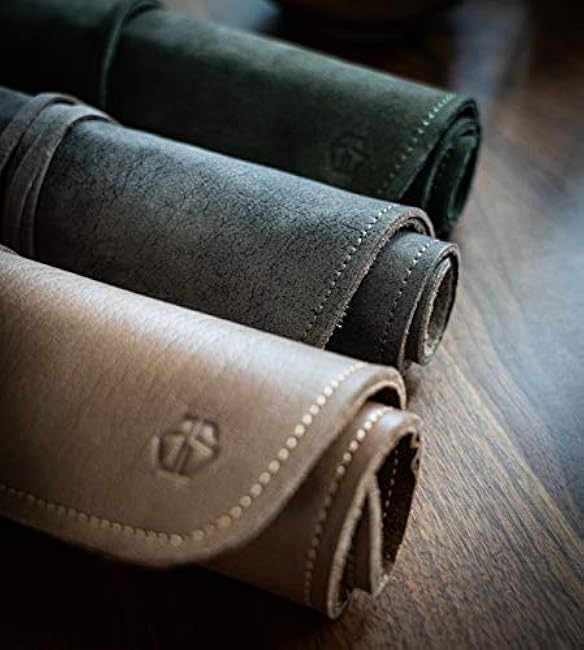 Angus Stoke Knife Roll Bag Genuine Leather ¨C Chef`s knife bag 7 slots/for up to 11 knives ¨C Leather Knife Case Steve (brown)