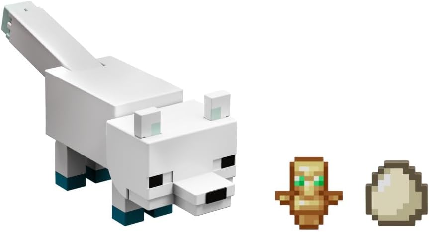 Mattel Minecraft Vanilla 3.25" Arctic Fox Action Figure for Kids Ages 6 and Up
