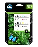933 XL 932 XL Druckerpatronen Kompatibel für HP 932XL HP 933XL Multipack Patronen für HP Officejet 6600 6700 7510 7612 7110 7610 6110 Drucker (2 Schwarz, 1 Magenta, 1 Cyan, 1 Gelb)