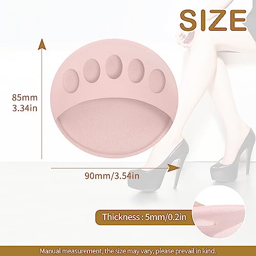 Image of 4 Pairs Honeycomb Fabric Forefoot Pads Women High Heels Invisible Socks High Heel Comfort Pads for Relieving Foot Fatigue Comfortable Non-Slip Corrective Toe Socks Pad (Pink)