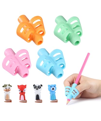 Mr. Pen- Pencil Grips for Kids Handwriting, 4 Pack with 4 Clips, Pencil Grips, Pencil Grips for Handwriting, Pencil Grippers for Kids, Pencil Holder for Kids, Pen Grip, Kids Pencil Grips