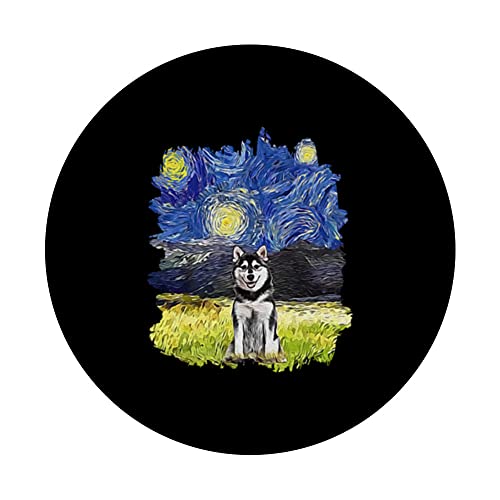 Starry Night Impressionist – Dog Art Pomsky PopSockets Swappable