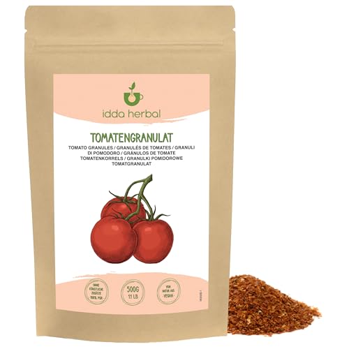 IDDA Herbal - IDDA Herbal Flocons Tomates Séchées 500g, Flocons de Tomates Concassés 1-3mm pour la Cuisine