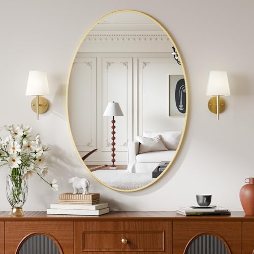 Encuentra espejo ovalado dorado marca riskioir, en la categoría de espejos para baño. Espejo ovalado dorado Marca Riskioir 10