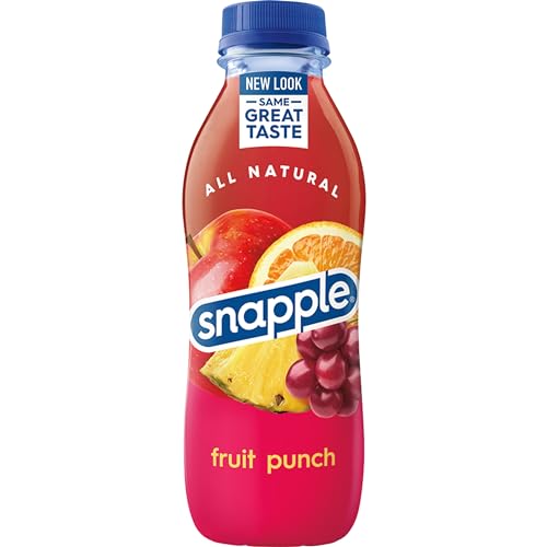 Snapple Fruit Punch Juice Drink, 16 fl oz recycled plastic bottle, Pack of 12