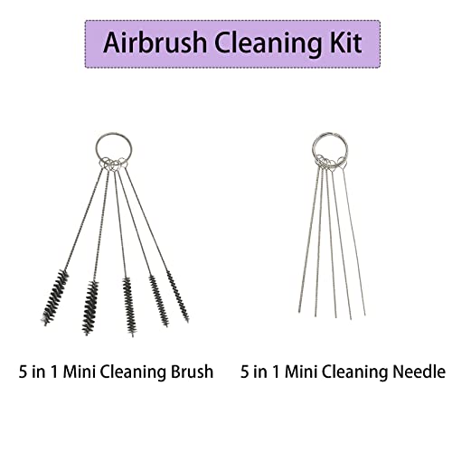 Joyangy Airbrush Cleaning Kit, Spray Gun Cleaning Brush Kit, Air Brushes Cleaner Kit for Painting Kit, 1 Set 5Pcs Cleaning Needles, 1 Set 5Pcs Cleaning Brushes and 1 Wash Needle - Thumbnail 2