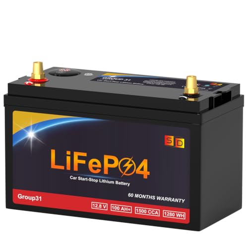 LiFePO4 Lithium Car Battery Group 31 12.8V 100Ah 1500CCA