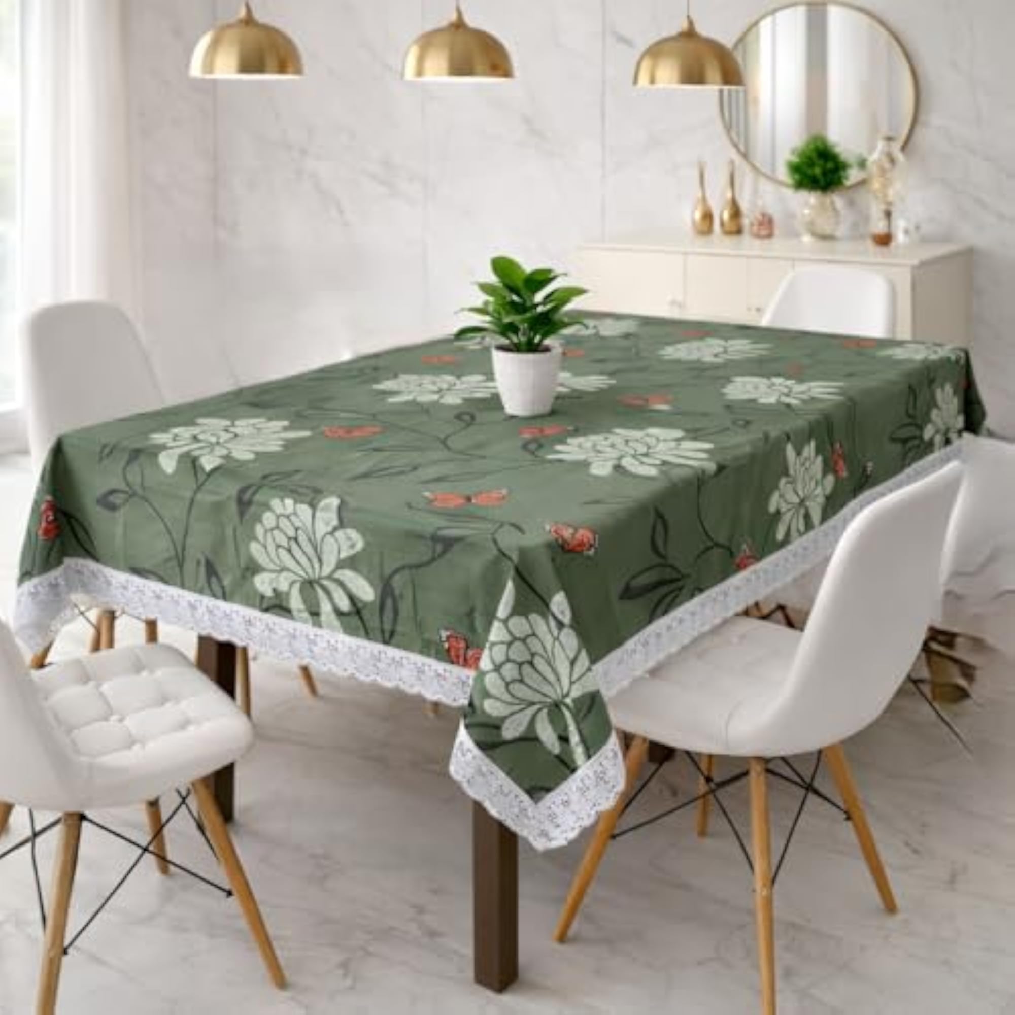 62TRENDY Rabbit Print Exclusive Table Cloth for 4 Seater Center Table