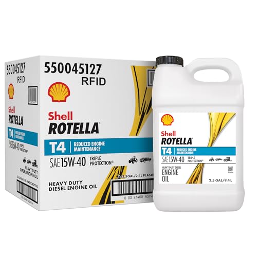 Shell Rotella T4 Triple Protection 15W-40 Diesel Engine Oil, 2.5 Gallon (2 Pack)