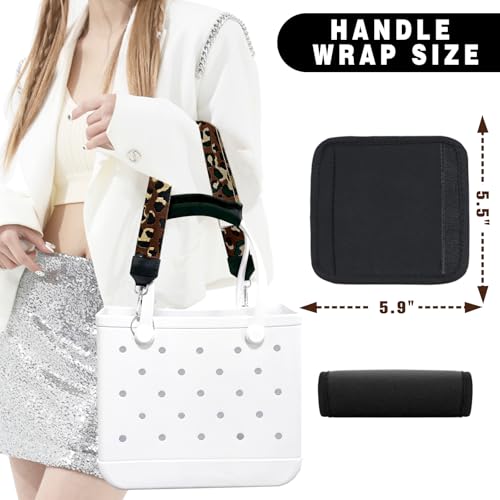 Image of Strap Wrap for Bogg Bag, Accessory for Bagg Bag, With Adjustable Shoulder Leopard Print Crossbody Strap