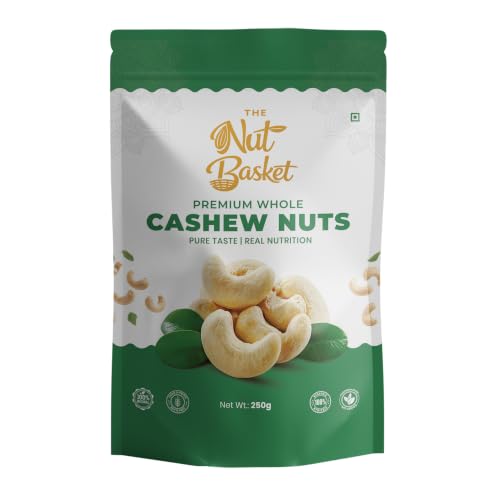 Image of THENUTBASKET Premium W320 Cashew Nuts 250g | Large Whole Kaju | Natural Raw Cashews | Fresh, Crunchy & Healthy Dry Fruits | No Preservatives