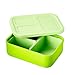 LunchBots Build -a- Bento Lunch Box, Silicone Bento Box for Kids, Multi-Compartment Lunch Container, Oven & Dishwasher Safe, BPA Free, 28 oz - Green