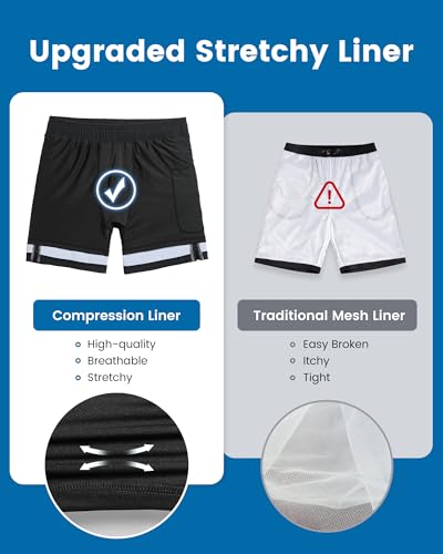Image of maamgic 2 in 1 Mens Swim Trunks 7 Inch Swim Shorts Swim Suits Board Shorts