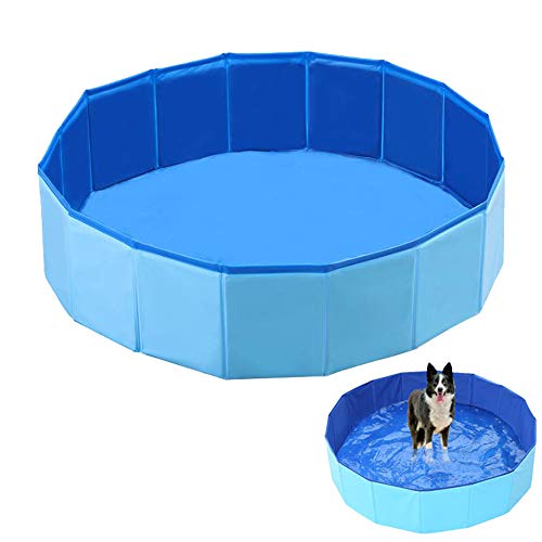 KILLIAN'S Store Faltbarer Pool für Haustiere, für drinnen und draußen, Badewanne für Kinder, Hundeplanschbecken, faltbar, aufblasbar, Sommerbad (S (60 x 20 cm) Cover