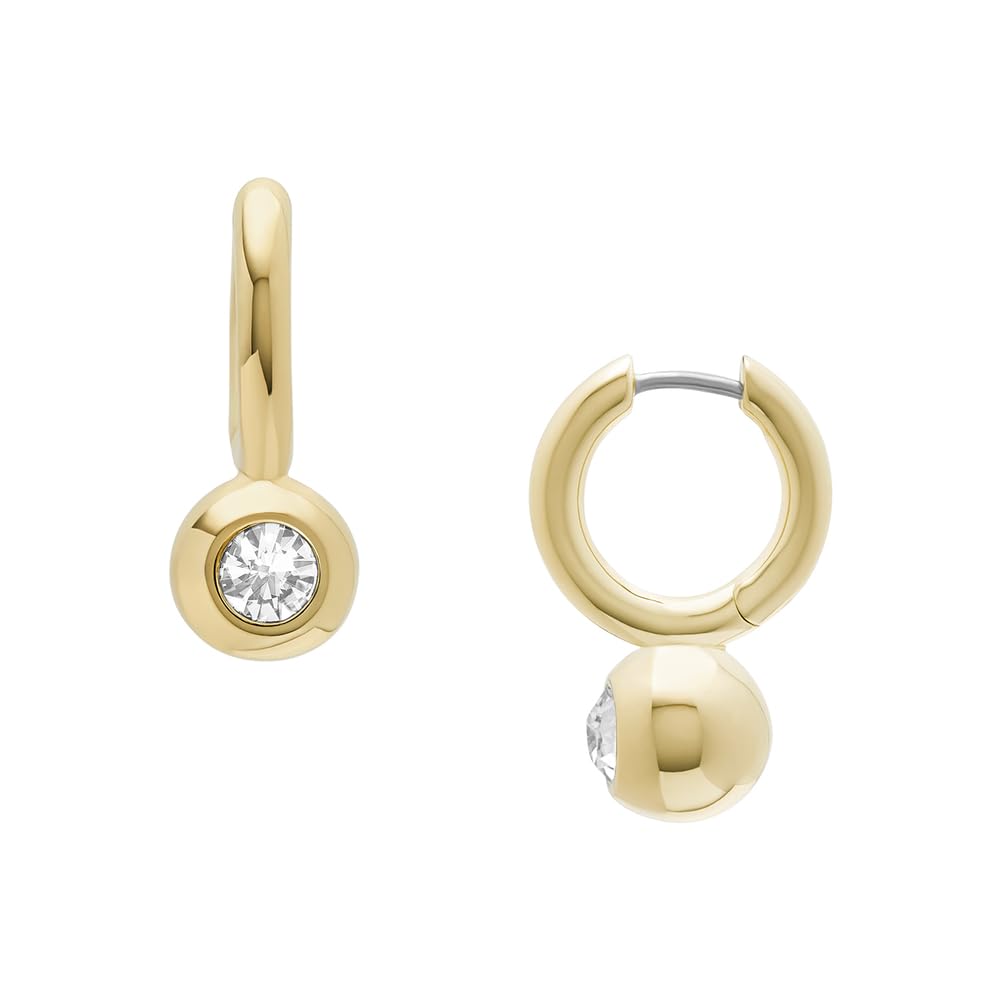 Fossil Women's Brass or sterling silver with hoop closure Earrings
