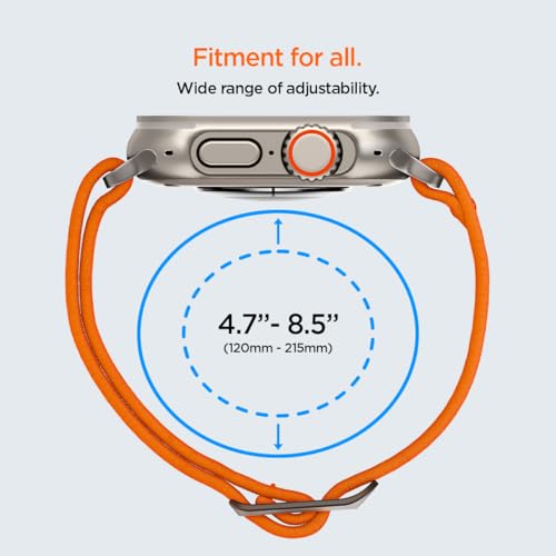 Image of Spigen Lite Fit Ultra Strap Band for Apple Watch Ultra 3 /2 /1(49mm), Series 11 /10(46mm), Series 9 /8 /7(45mm), SE3 /SE2 /SE /Series6 /5 /4(44mm), 3 /2 /1(42mm), Ultra-Light, Soft&Durable - Orange