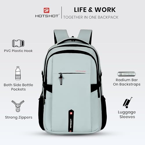 Image of HOT SHOT QUANTUM 1355| 35 L unisex laptop backpack |15.6 inch|Detachable Key Ring,|Trolley sleeve|laptop bag for men|office & college|bag for men & women