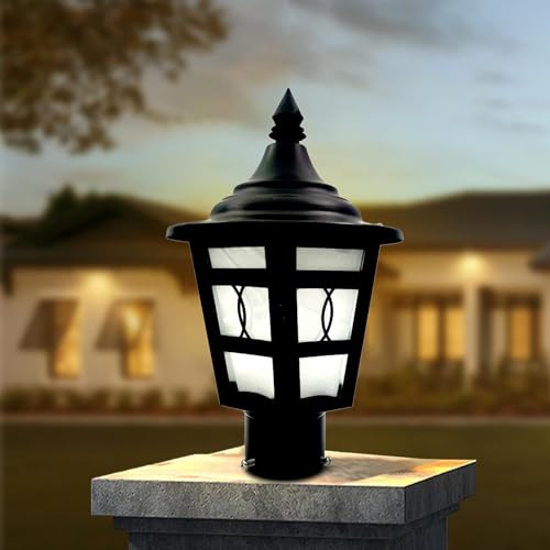 Image of SINOMAN Contemporary Gate Light Lamp for Outdoor Pillars Post Top Fixture for Pathway, Garden, Patio, Porch, Entrance, Walkway Farmhouse, Boundary and Landscape Lighting (GL Pooja, Pack of 1)