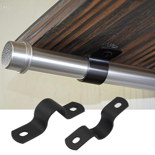 Image of Zorfeter 0.78 inch /20mm Pipe Strap, Black U-Clamps, 12 Pack | Metal Clamps, Double-hole Bracket, Two Hole, Durable, DIY Industrial Style