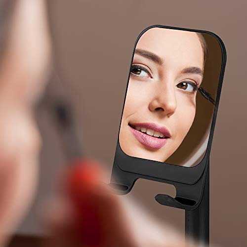 Aduro Adjustable Cell Phone Stand For Desk, Universal Tablet Stand Phone Holder Dock With Mirror Compatible With All Mobile Phones, Iphones, Switch, Ipad, Tablet (4-10 Inches) Black #TOP2