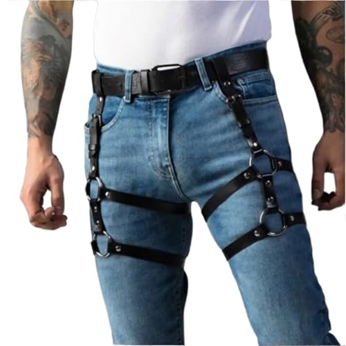 Man Leg Harness Belt Sexy Pu Leather Suspender Thigh High Straps Erotic Lingerie Waistband Gothic Bdsm Bondage Sword Belt