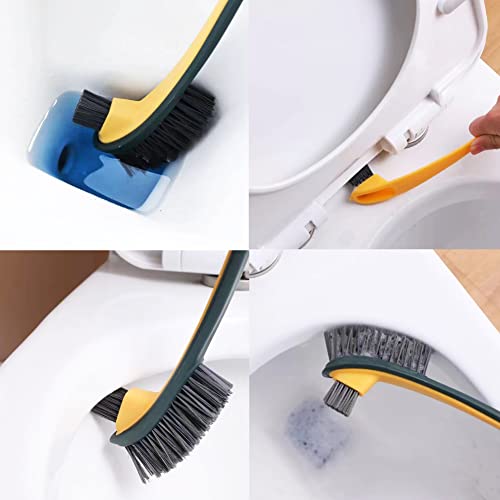 Image of Toilet Brush and Holder 2 Pack- 3 Functioned Toilet Bowl Cleaner Brush, Now Very Easy Under The Rim Cleaning. Strong Bristles, Good Grips. Toilet Bowl Brush