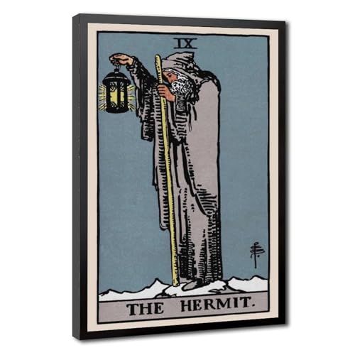 Toile tarot ermite à offrir : cadre suspendu déco pour bureau d'un passionné de voyance