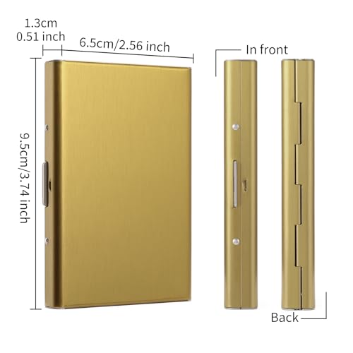 Image of Stainless Steel Credit Card Wallet RFID Blocking Metal Case Pocket Business Card Holder for Women and Men
