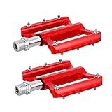 Stabilité améliorée : pédales plates en alliage d'aluminium offrent une large surface antidérapante, une meilleure adhérence pendant la pratique du route ou en montagne, pour une puissance transférée plus efficace et un confort prolongé sans glissement