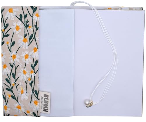 BLBMH Book Covers for Paperbacks Fit for 6x9 inch Adjustable Book Jacket Cover for Women Over 15 Soft Cloth Protector for Notebook Journal - Daisy 2 9in