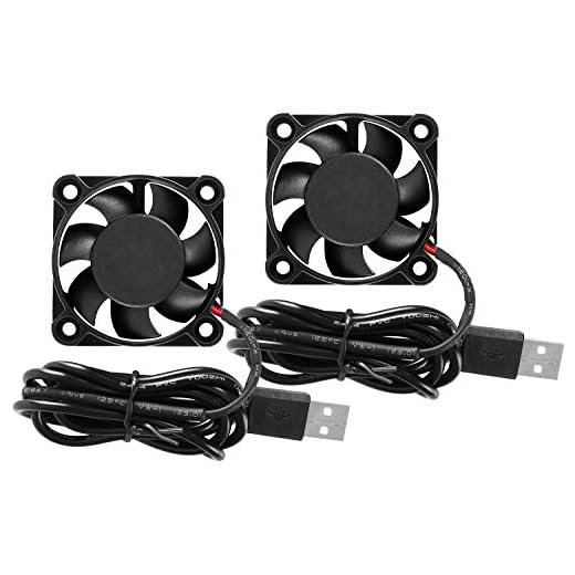 Kyrio DC USB borstlös kylfläkt 5 V 4010 3D-skrivarfläkt 40 mm x 40 mm x 10 mm dubbla kullager minifläkt för datorfodral små hushållsapparater, serie reparation, 2-pack