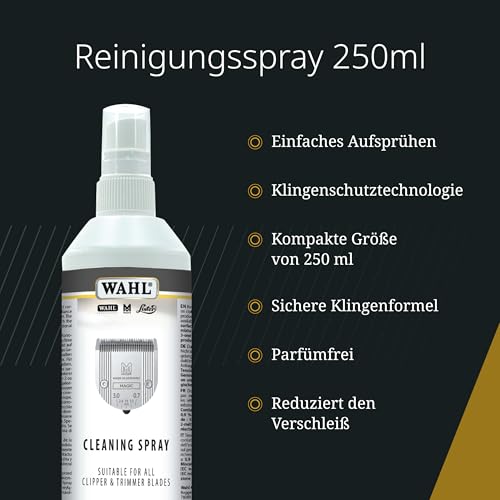 Wahl Cleaning Spray - Reinigungsspray - Für alle Clipper- und Trimmerklingen - Für Haltbarkeit und Pflege - 250 ml